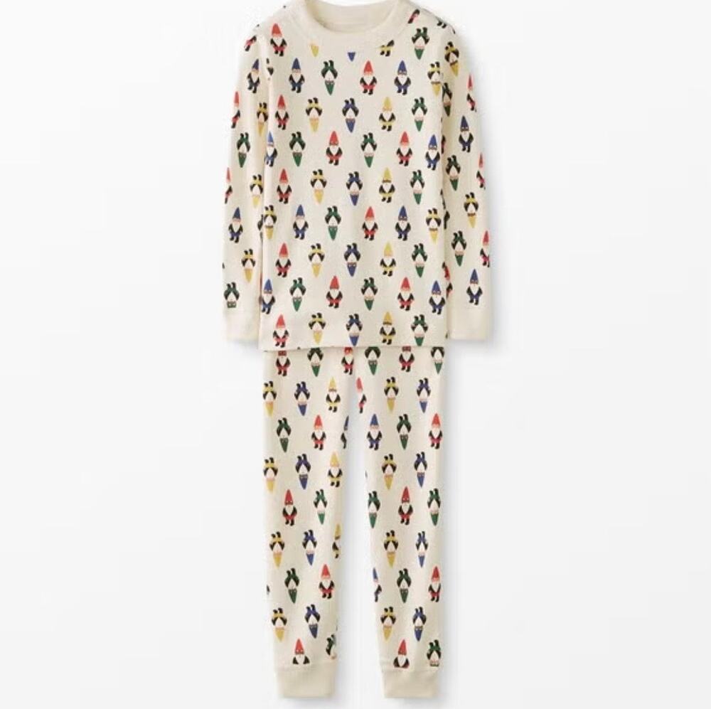 Hanna Andersson Gnome Print Long John Pajama Set Size 10Y